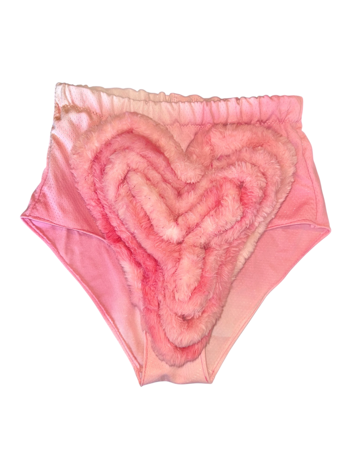 Hand Dyed Faux Fur Heart Jersey Shorts